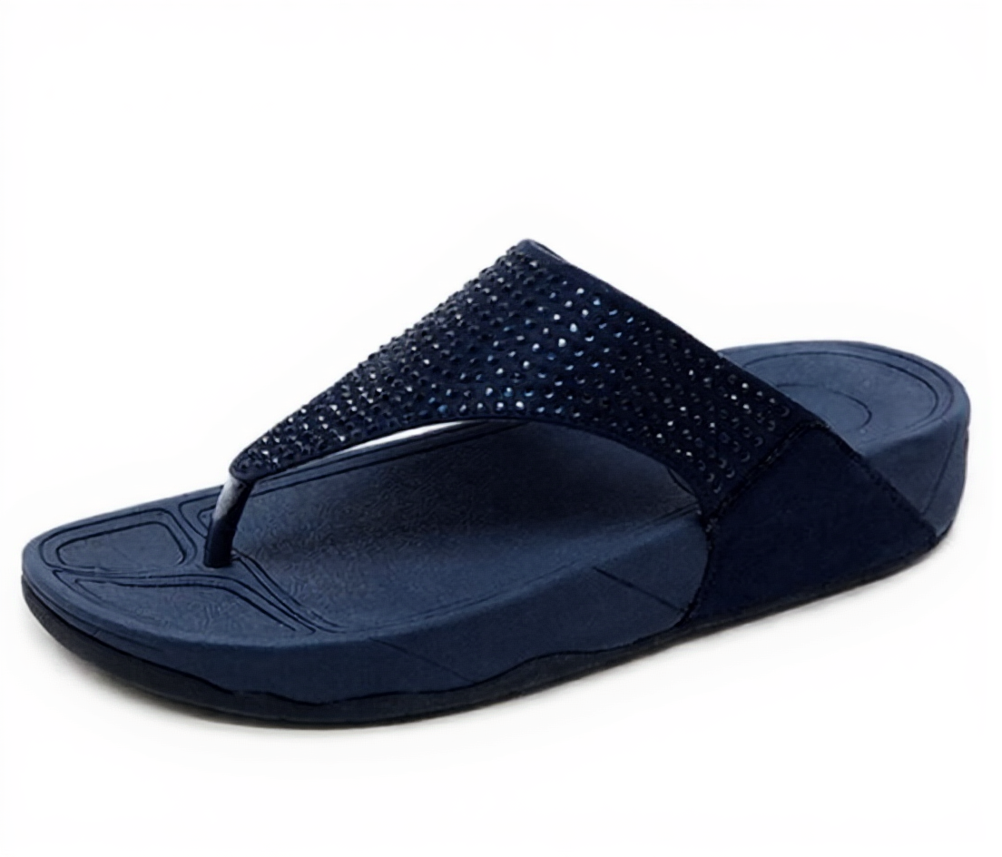 EOFK Rhinestone Summer Women Slippers Flip Flops Crystal Diamond Bling Beach Comfort Casual Fitflop Flat Slides Sandals Woman W220