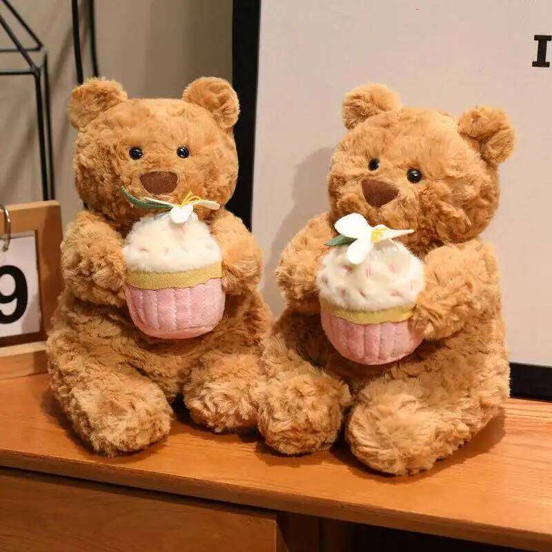 Latest Healing Cake Bear Pillow Kawaii Stuffed Plush Toy Cartoon Anime Cute Birthday Gift for Children Fun Doll Y260128