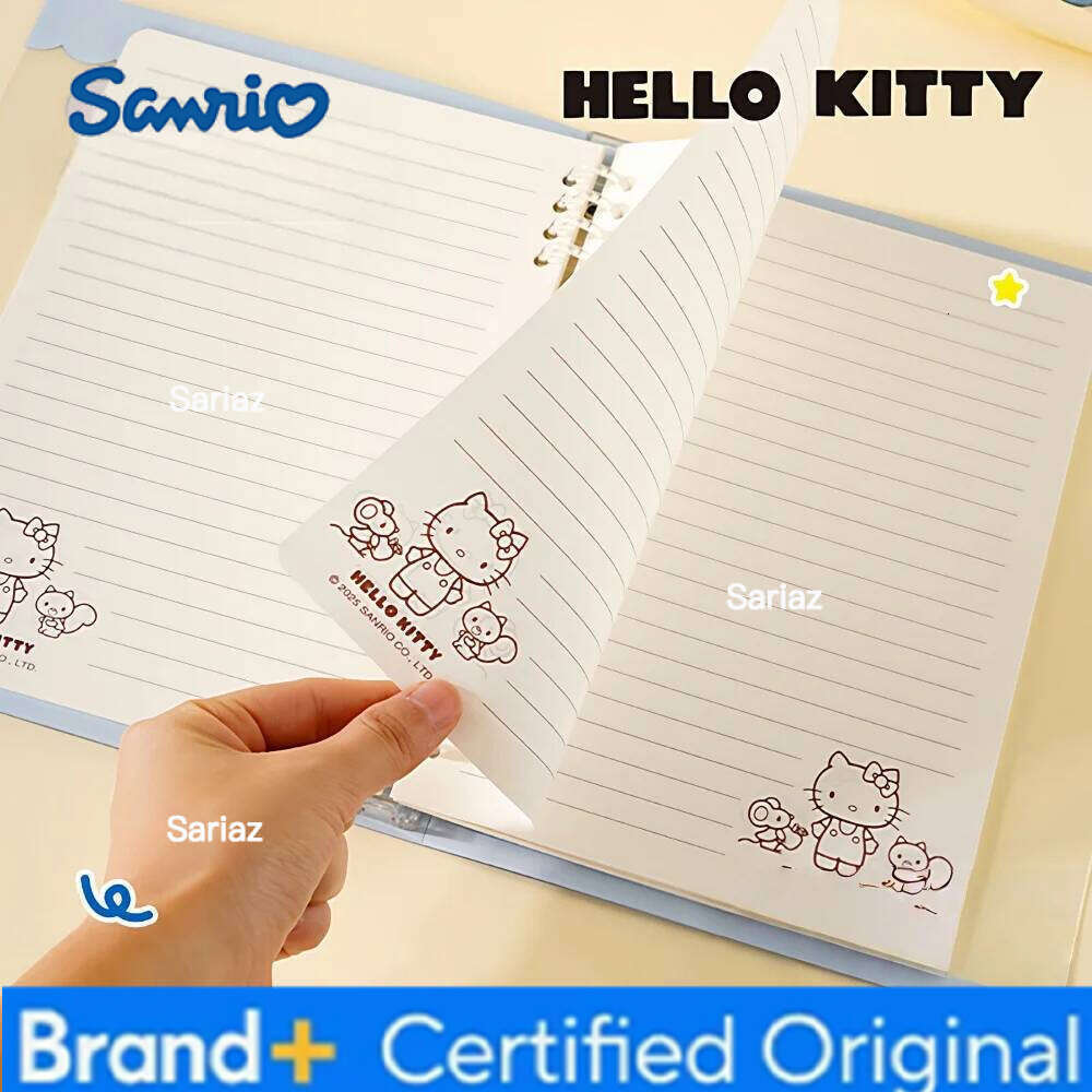 Sanrio Genuine Hello Kitty A5 PP Loose-Leaf Notebook Cover Transparent Folder Binder File Storage Student Diary Planner H2601291