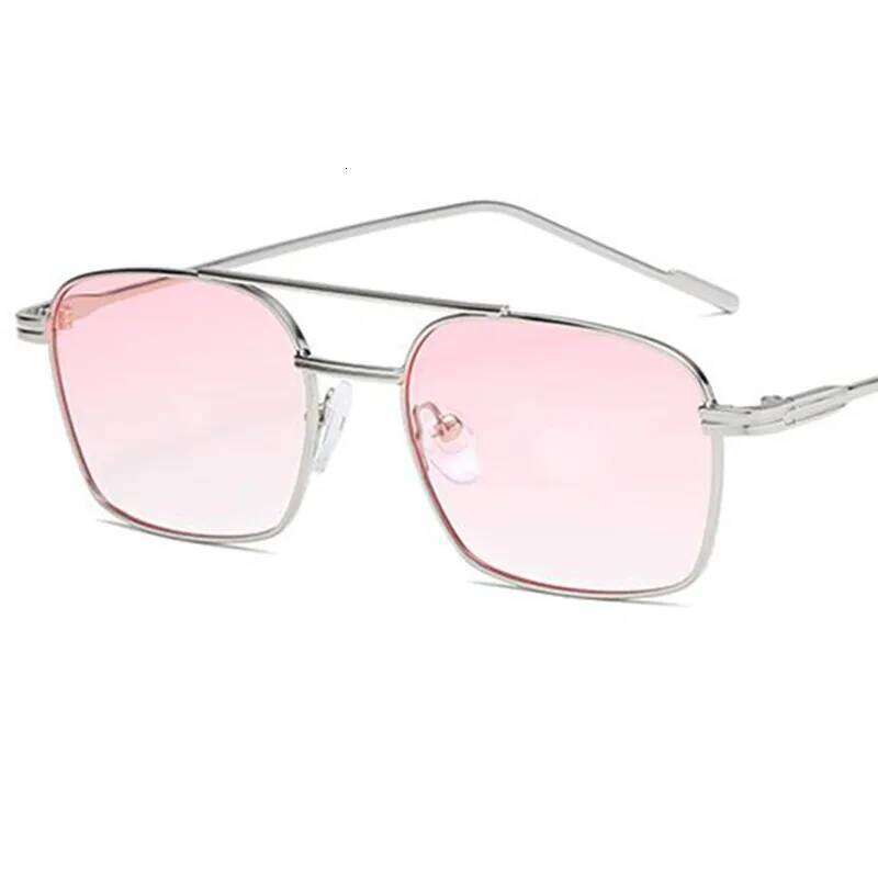 NEW Sun Glasses Unisex Double Beam Anti-UV Spectacles Personality Eyeglasses Simplity Ornamental Alloy Frame Sunglasses H260129