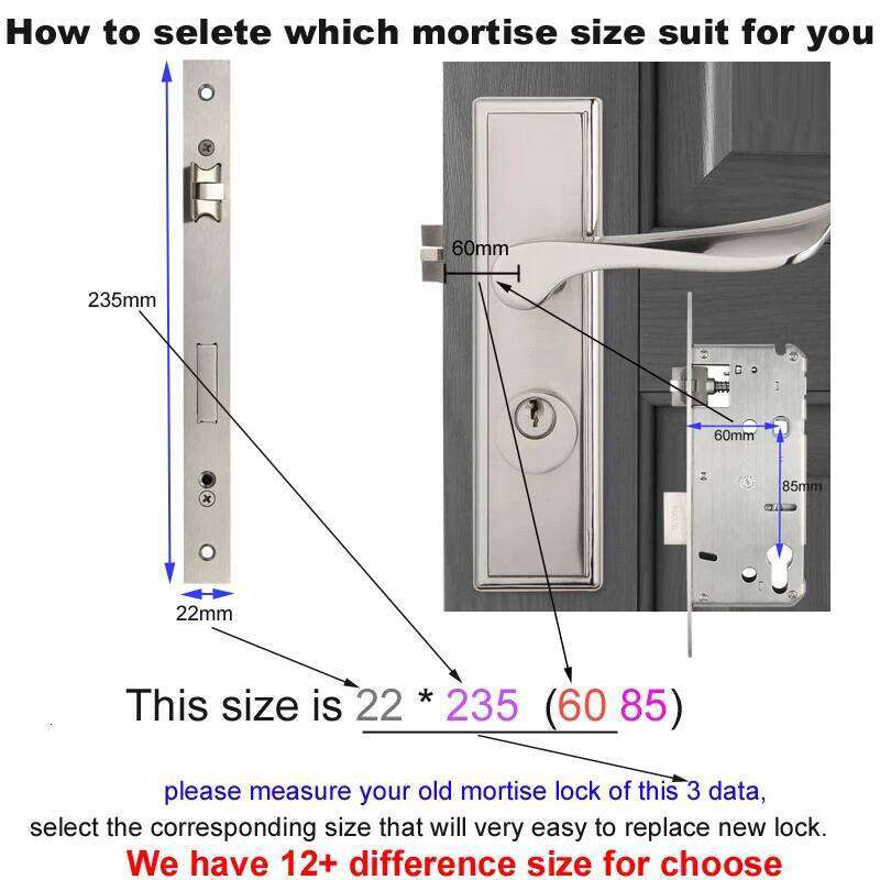 RAYKUBE Password Digital Door Mechanical Code Waterproof Outdoor Use Mortise Lock For Entrance Doors R-480A 26Y0129