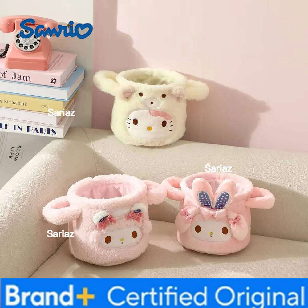 Sanrio 2026 Hello Kitty My Melody Plush Desktop Bucket Cute Girl Cartoon Storage Box H260129 H260129