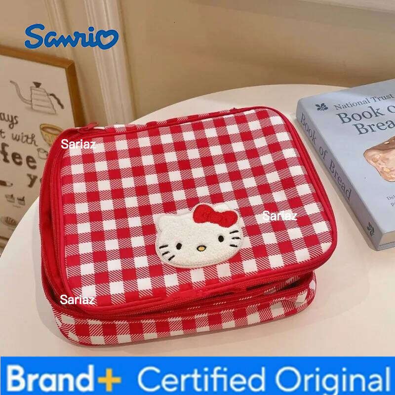 Sanrio Hello Kitty Cosmetic Portable Cute Makeup organizer Large Capacity Women's Handbag Travel Necessaire Toiletry bag H2601291 H2601291