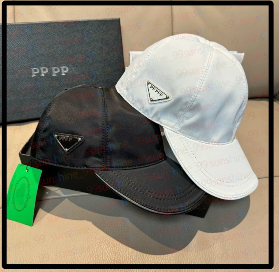 Men's Prado hat inverted triangle baseball cap designer curved edge canvas peaked cap casquette luxury women's beach sun hat adjustable