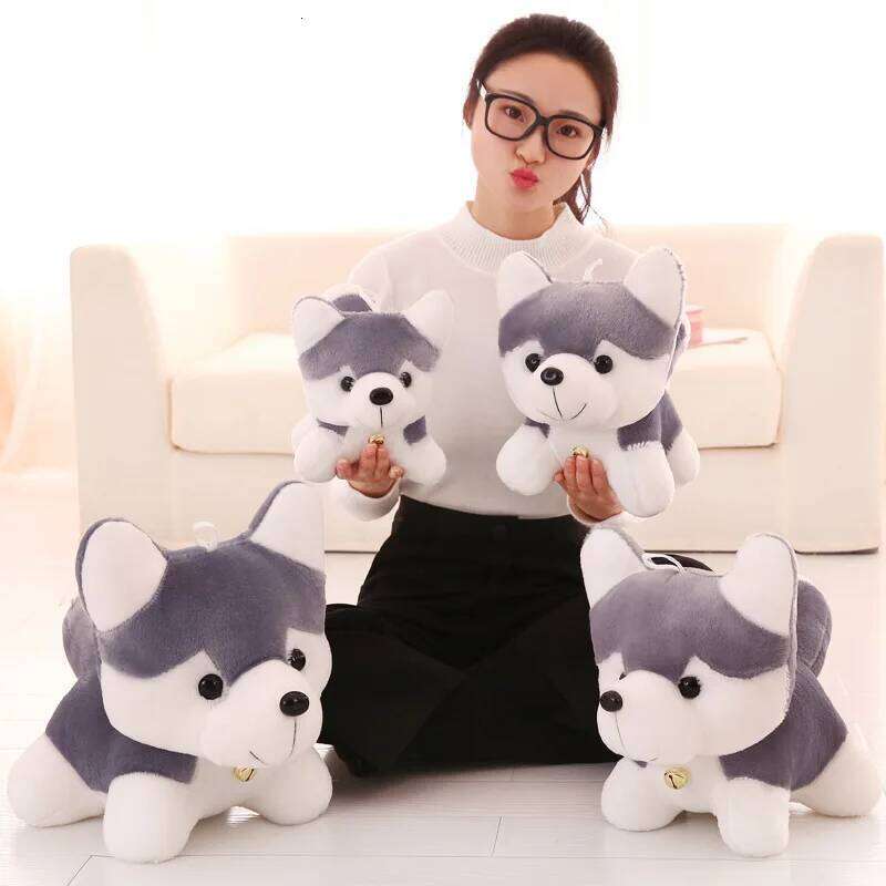 1pc 25cm/9.84in Husky plush toy cute imitation dog doll ragdoll pillow for children gifts Y260128