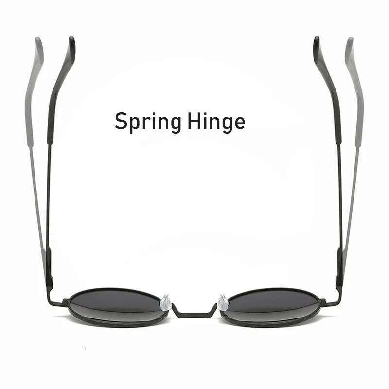 Retro Vintage Small Round Polarized Sunglasses Men Women Brand Designer Sun Glasses Slim Metal Frame Black Lens Driving UV400 H260129