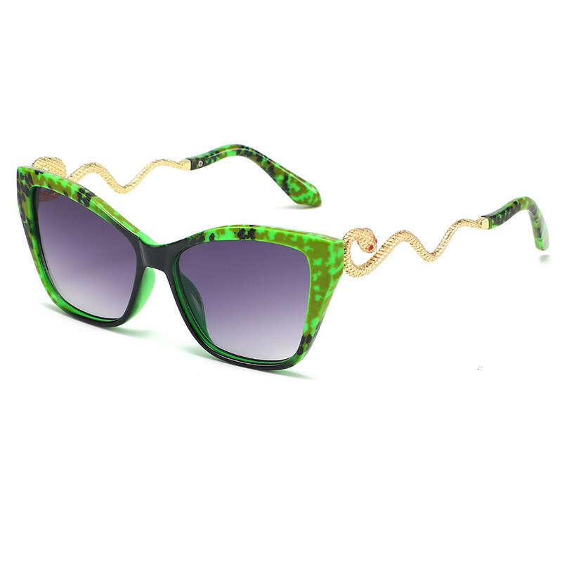 Head 2025 New Fashion UV Protection Sunshade Sunglasses 1 Snake Pattern Design Glasses Personality Trend