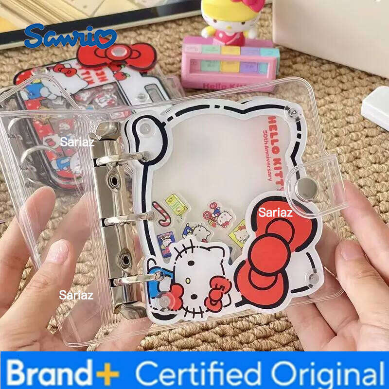 Sanrio Hello Kitty Shaker Small Album Kt Cat Diy 3 Inch Kpop Binder Acrylic 40 Sheets Inside Collector Card Holder Book H260129