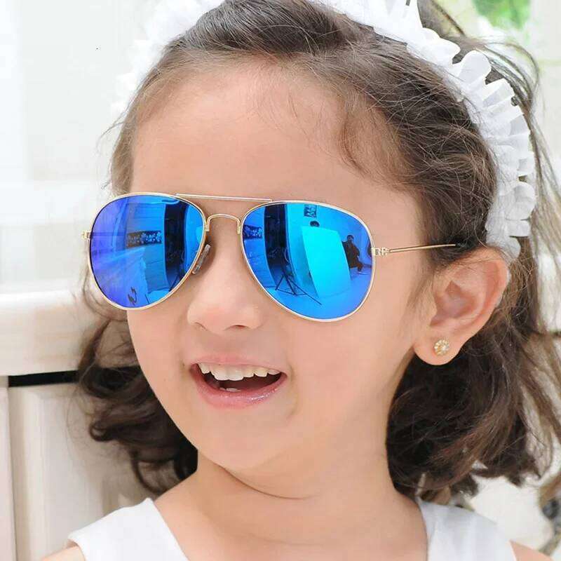 New Children's Polarized Sunglasses Kids Outdoor Sports Cycling Sun Girls Boys Pilot Metal Eyewear UV400 Glasses H260129