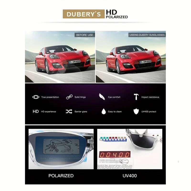 2026 DUBERY Polarized UV400 Protection Sunglasses For Men And Women 8 Colors Model 620 26Y0127