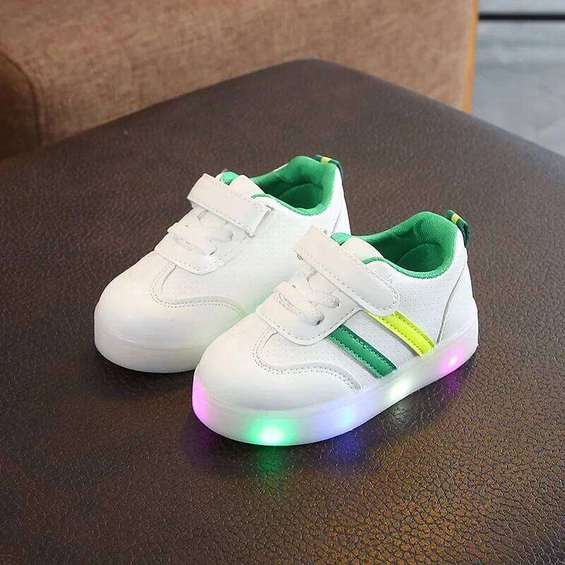 Trendy Child Sneakers Light Up Simple Versatile Comfort Boy Shoe Anti Slip New Autumn Girl Sneaker Daily Casual Shoes Y260128