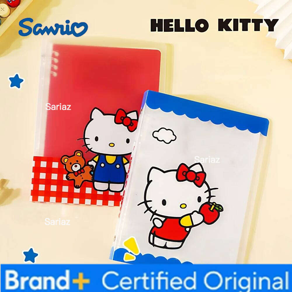 Sanrio Genuine Hello Kitty A5 PP Loose-Leaf Notebook Cover Transparent Folder Binder File Storage Student Diary Planner H260129