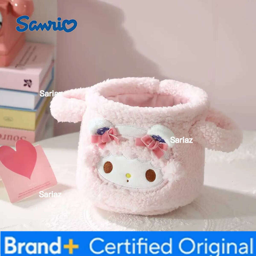 Sanrio 2026 Hello Kitty My Melody Plush Desktop Bucket Cute Girl Cartoon Storage Box H260129 H260129