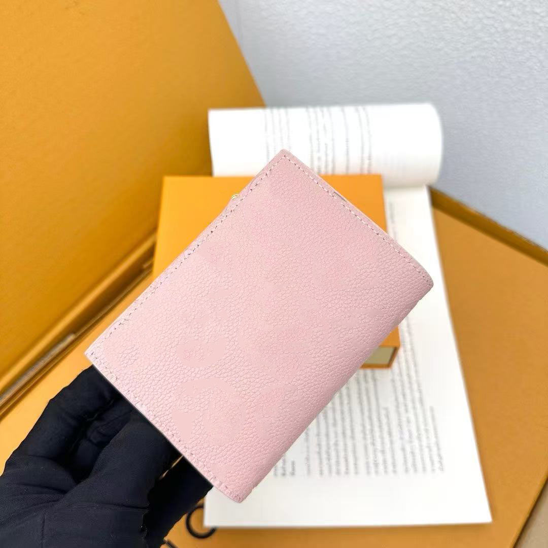 2026 High-quality luxury designer women's classic embossed wallet women's card holder bag-credit card wallet-embossed envelope wallet-with box-dustproof bag