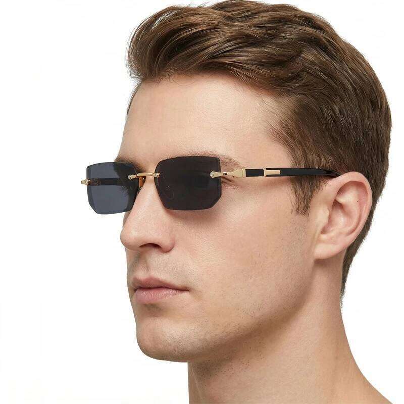 Fashion Rimless Sunglasses Men Women Populare Frameless Sun Glasses Male Female Classic Small Square Summer Traveling Shades H260129
