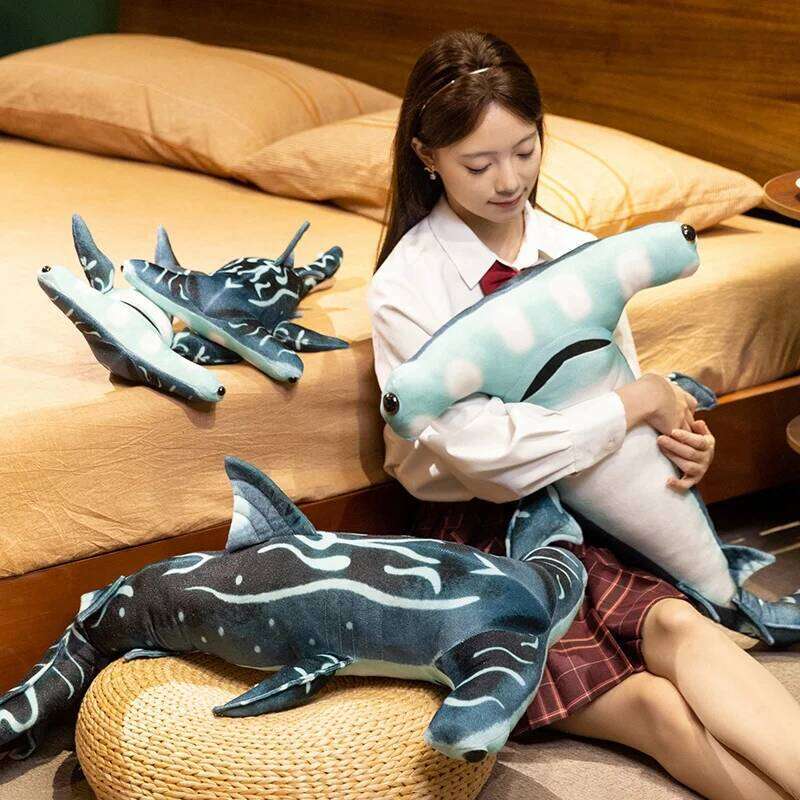 Cute Hammerhead Animal Stuffed Plush Toy Simulated Hammer Shark for Ocean Enthusiasts Halloween Christmas Decor Y260128