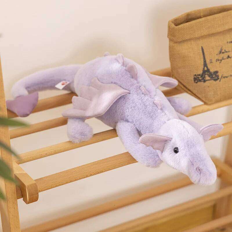 Kawaii Hot Flying Dragon Plush With Wings Long Tail Purple Green Dinosaur Stuffed Animal Soft Toy Birthday Gift for Children Y260128