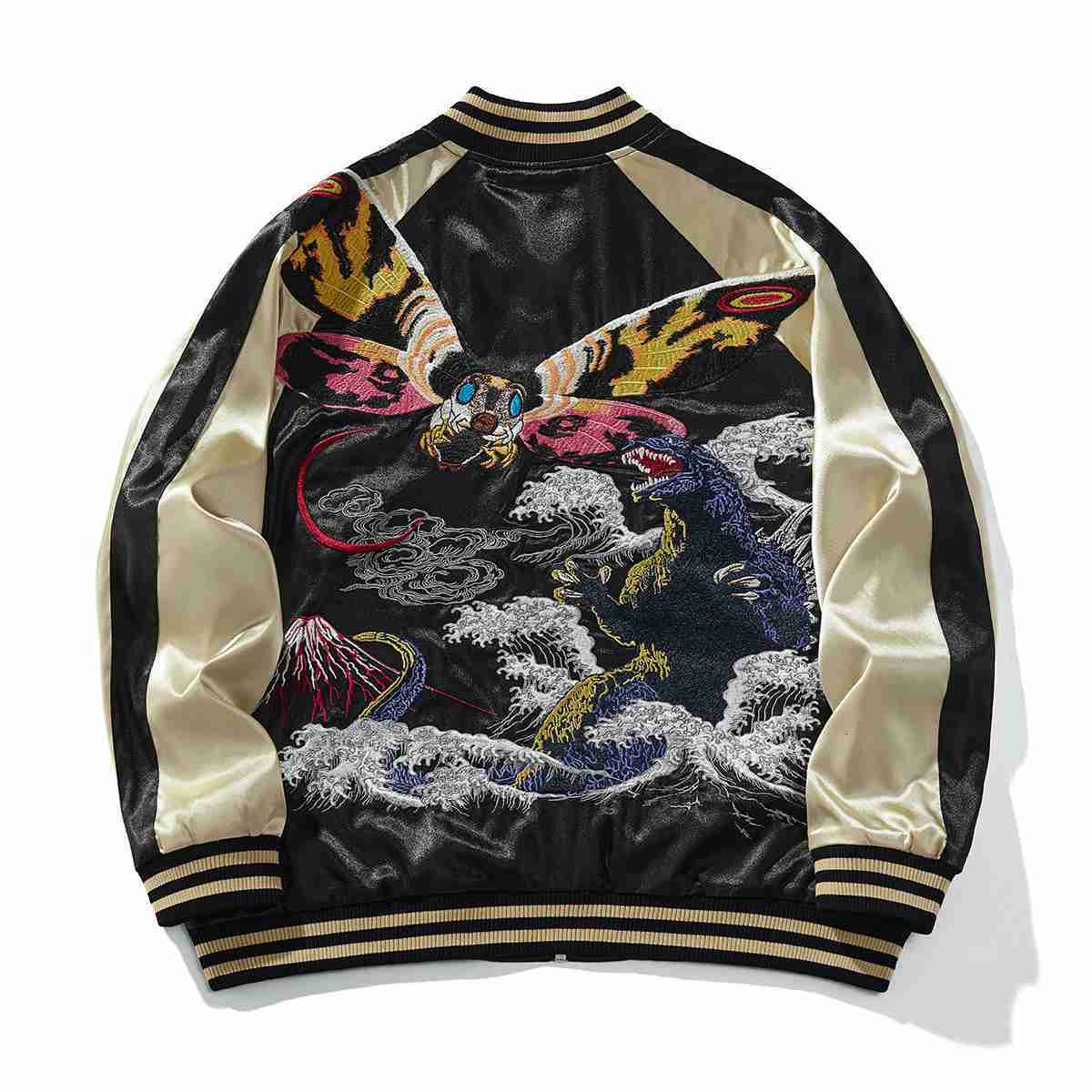 National Trend Heavy Embroidery Jacket Mens Casual Godzilla Trendy Brand Baseball Jacket A003