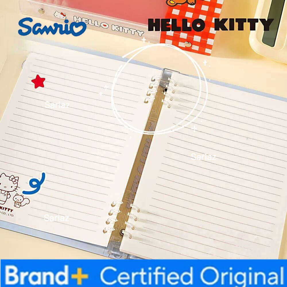Sanrio Genuine Hello Kitty A5 PP Loose-Leaf Notebook Cover Transparent Folder Binder File Storage Student Diary Planner H260129