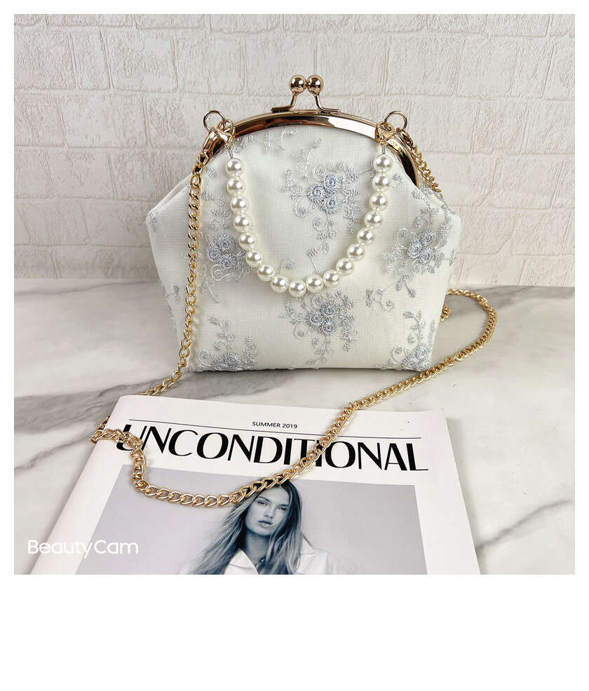 Luxury shoulder bag Hobo retro lace mouth gold bag fabric handmade three-dimensional embroidery flower handbag with qipao bag women's small bag S
