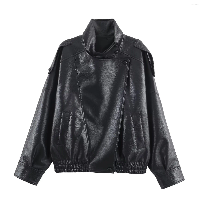 Women' s Jackets Trendix Solid Leather Moto Jacket For W - view 8