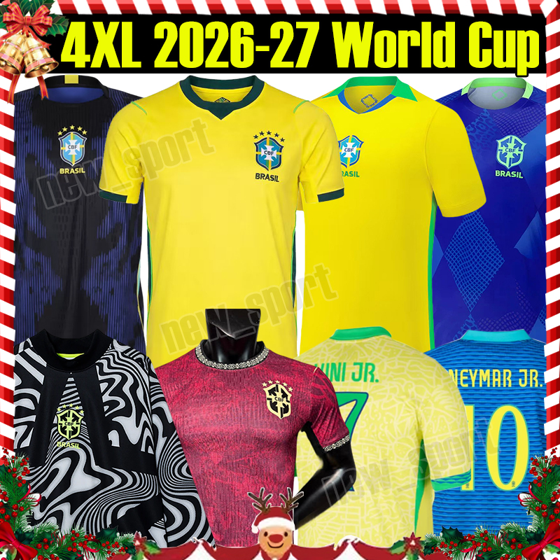 4XL 26/27 soccer jerseys BrazilS Richarlison National team world cup G.JESUS camiseta COUTINHO Marquinhos Casemiro 2026 brasil Men add Kids Full sets football shirts