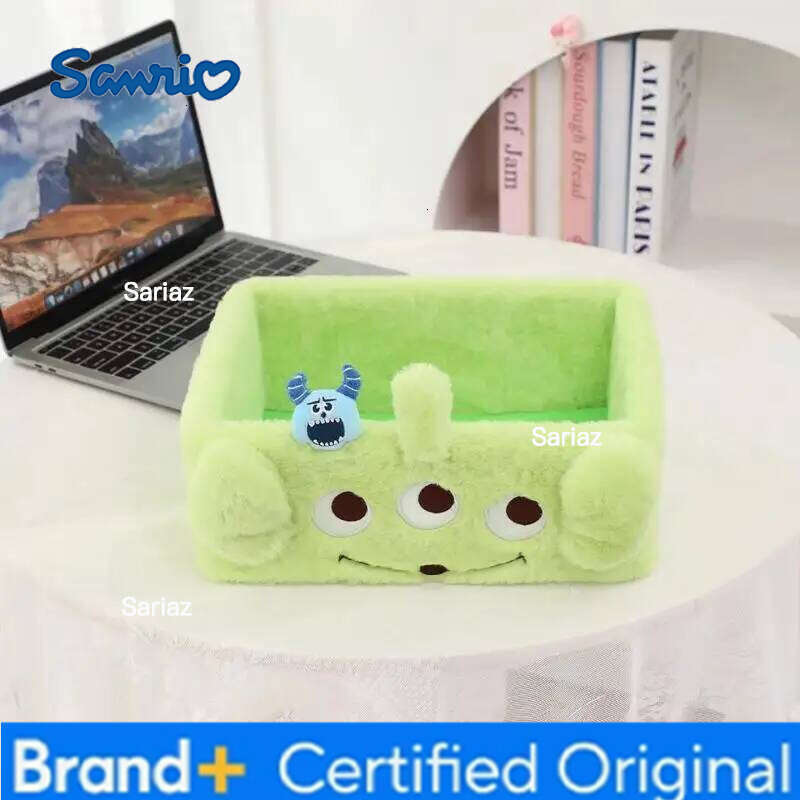 Sanrio Hobby Stitch Alien Cartoon Plush Desktop Basket Cosmetics and Miscellaneous Organizer Storage Box Birthday Gift H260129