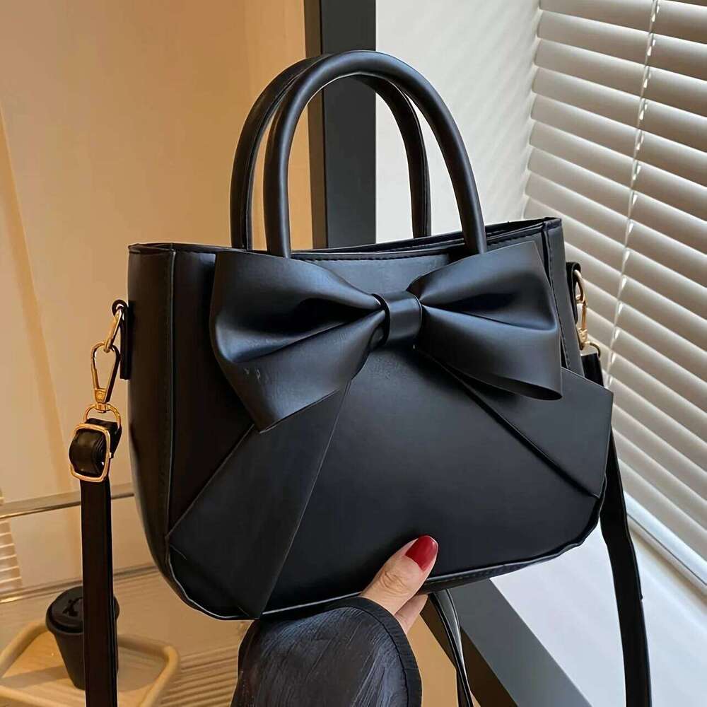 Ladies' bow handbag, elegant crossbody hand-held small square single-shoulder bag, fashionable accessory XJ260129