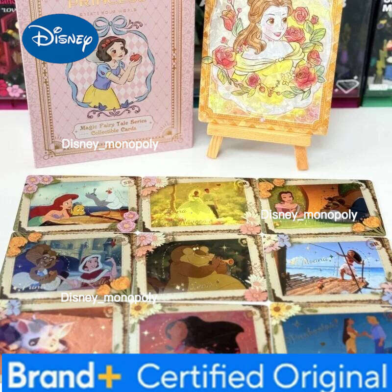 Disney Genuine Card.Fun Princess Magic Fairy Tale Series Anime Collection Cards Mistery Box Board Games Toys Birthday Gift H260129