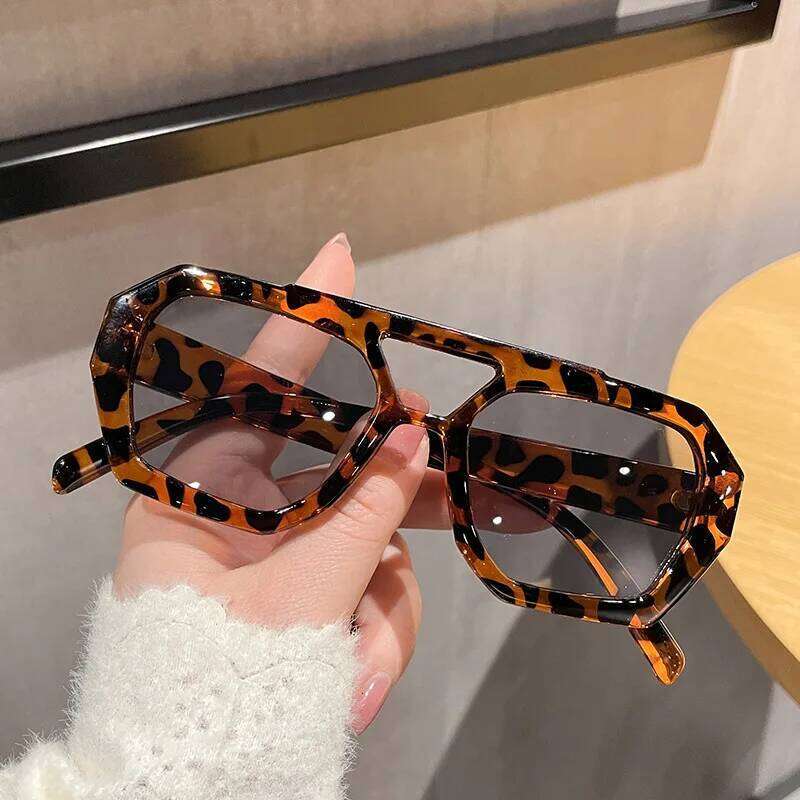 Populor Vintage Women Men Square Sun Punk Polygon Eye Glasses Goggle for Male Female Rectangle Sunglasses H260129