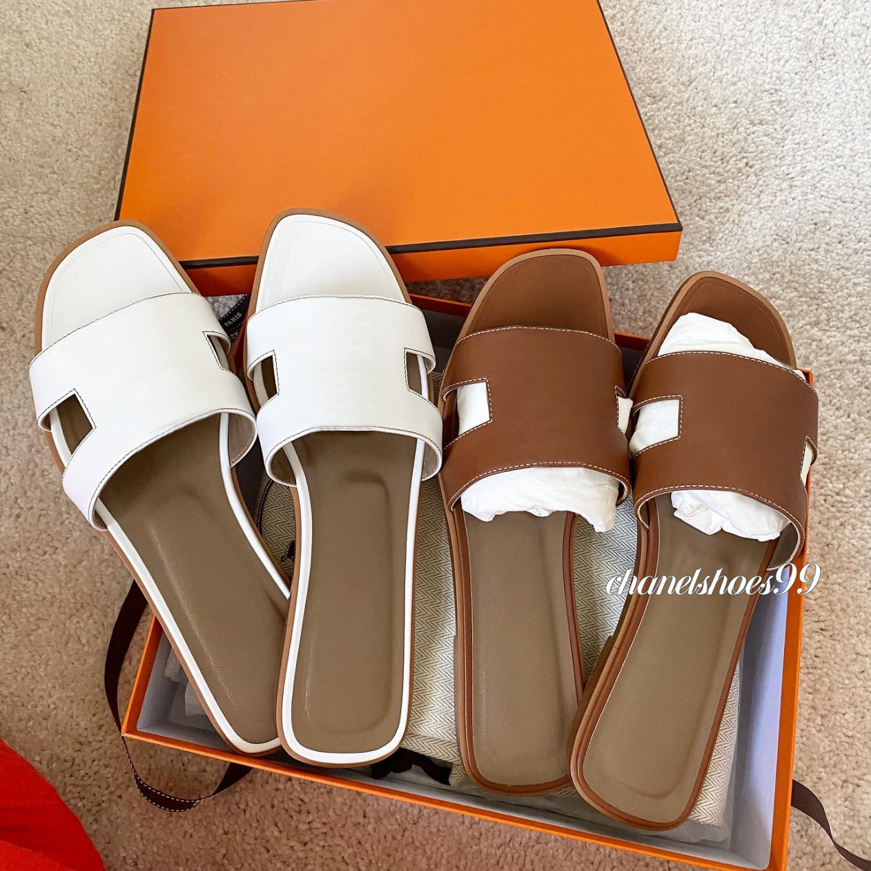 Designer oran Slippers H slides genuine leather classic flat heel summer Rubber flip flops leather slipper womens Flat shoes sexy sandals large big crocodile Sandal