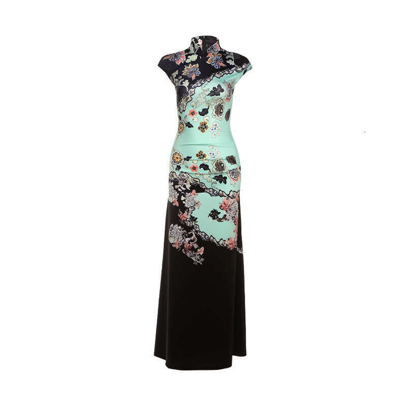 Summer Fashion Women's Clothing Yi Meng Ling Same New Chinese Style Improved Version Slim Fit Cheongsam Dress LEEGO LENS