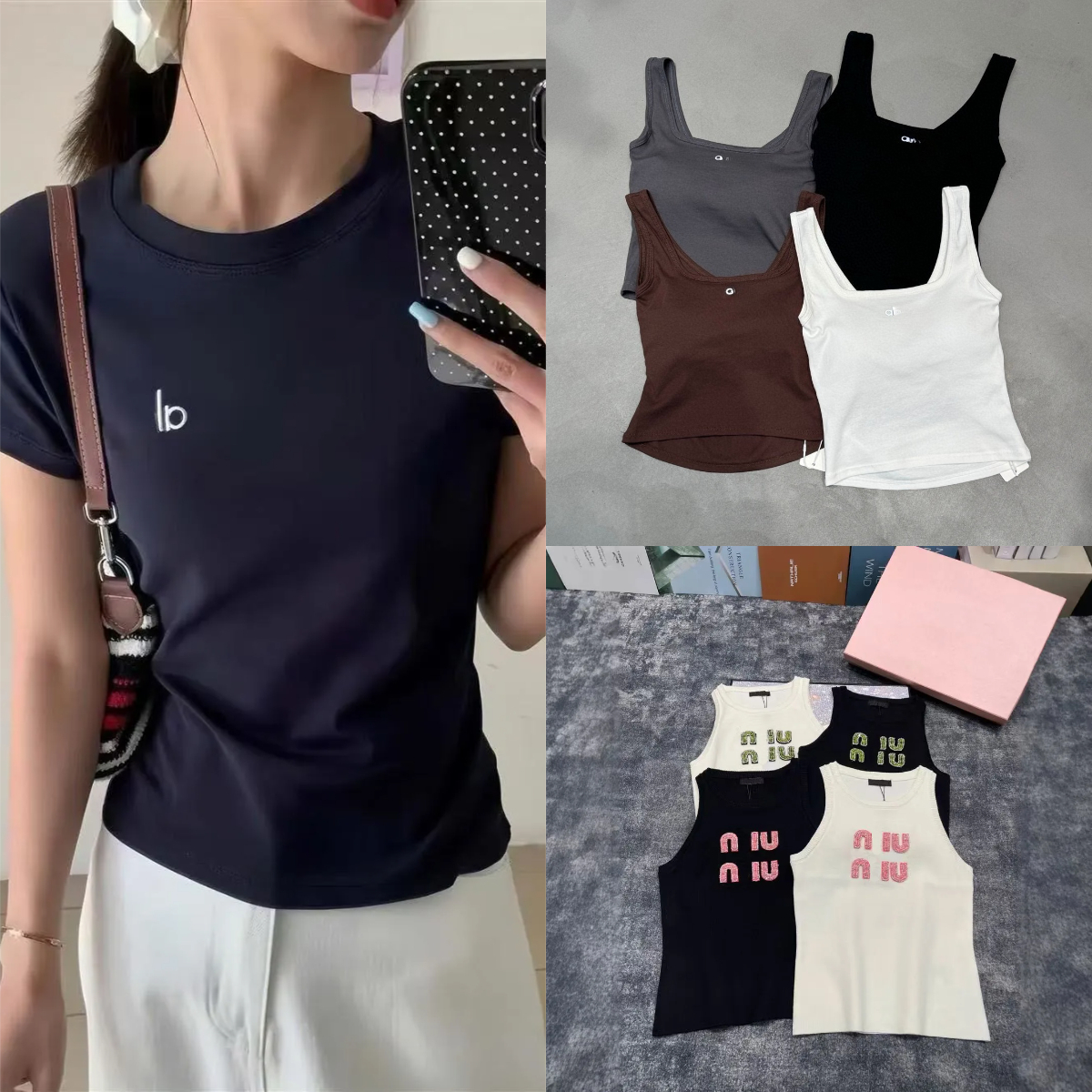 womens designer luxury fashion yoga tanks top designer knitted top shirts lady luxury vest sleeveless camis pure cotton fashionable girl knitted camisole tees s-xl