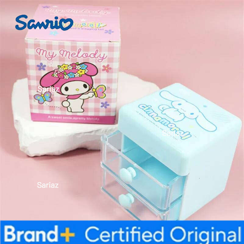 Sanrio Multifuncti Cinnamoroll Hello Kitty My Melody Jewelry Desktop Box Cartoon Mini Bilayer Storage Boxes H260129 H260129