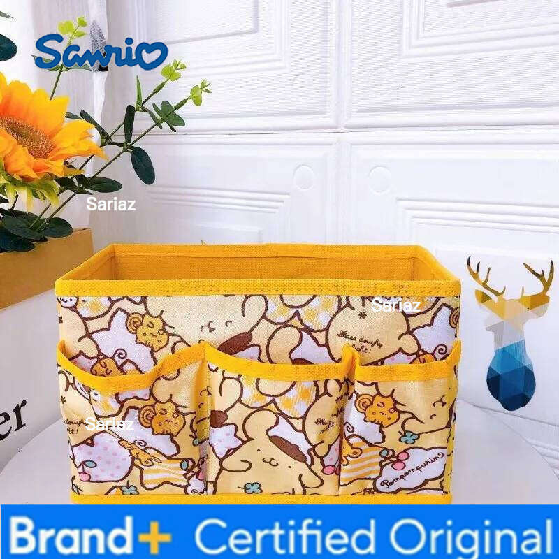 Sanrio Hello Kitty Storage Box Cartoon Folding Desktop Holder Home Cosmetic Stationery Toy Sorting Organizer Basket Containers H260129 H260129