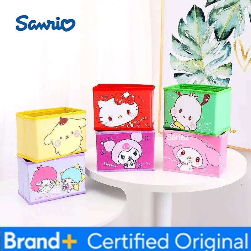 Sanrio Cartoon Hello Kitty Non-woven Foldable My Melody Home Snacks Clothing Book Box Kuromi Desktop Sundry Storage Gift H2601291