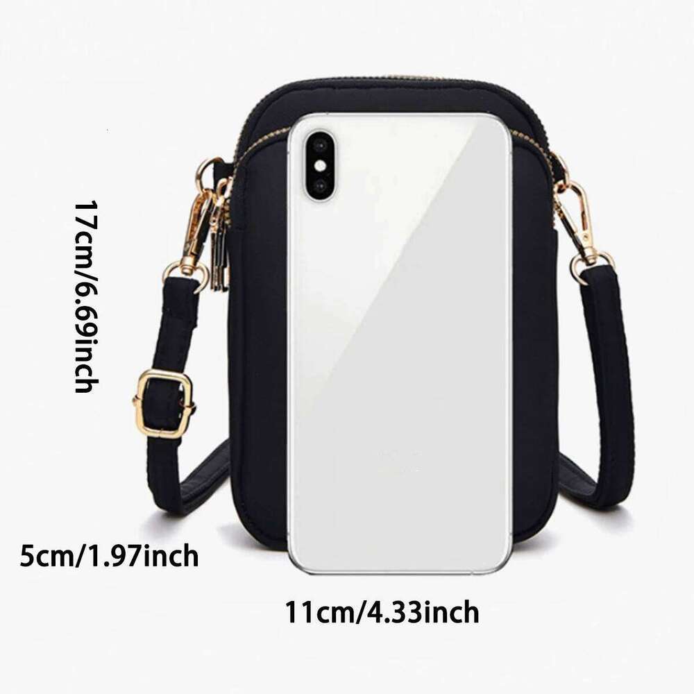Light luxury mobile phone bag, vertical wallet, lightweight, large capacity, 3-layer storage, crossbody single-shoulder bag XJ260129