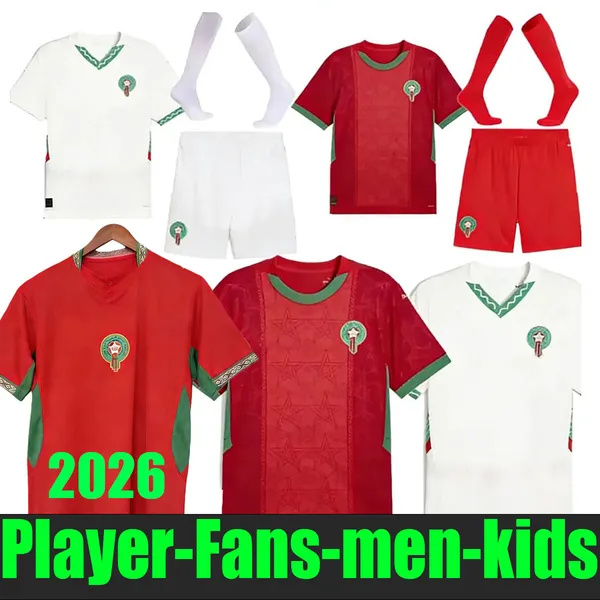 2026 Morocco World Cup Soccer Jerseys National team HAKIMI BRAHIM OUNAHI SAISS ZIYECH Y.EN-NESYR 2026 Home Away Maroc Football Shirts kids kits