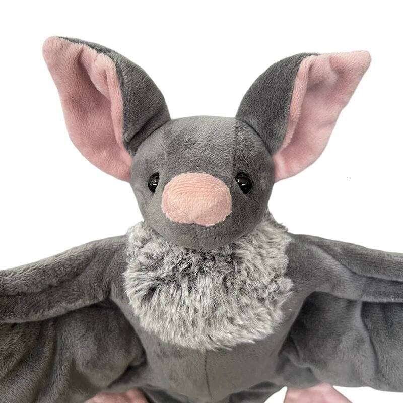 25cm Lovely Grey Stuffed Bat Doll Plush Throw Pillow For Boys and Girls Christmas Halloween Decoration Holiday Gifts Y260128