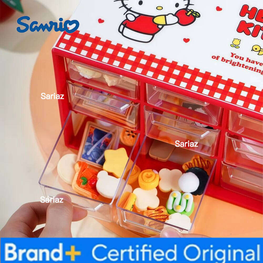 Sanrio Genuine Hello Kitty Cosmetics Sundries Rack Countertop Box Makeup Container Desktop Drawer Type Storage H2601291