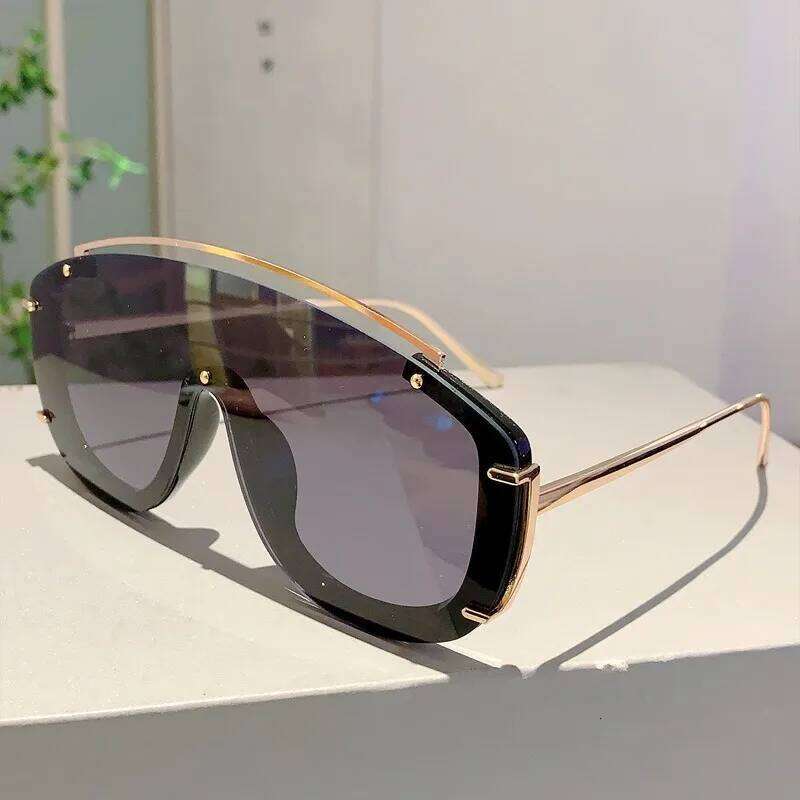 Fashion Leopard Women Sunglasses Stylish Gradient Outdoor Sports Shades Luxury Metal Design Oversize Men Sun Glasses H260129