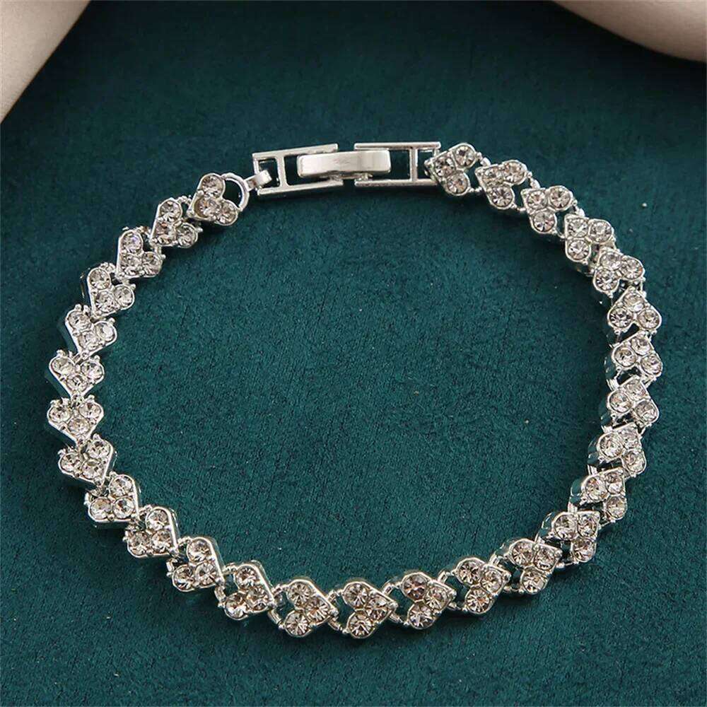 Charm Delicated Crystal Heart Tennis for Women Rhinestone Paved Handmade Bracelet Wedding Anniversary Gift Jewelry H260129