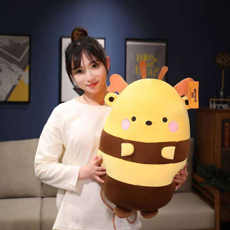 Super soft cute small kiln bee plush toy lying posture insect series girl doll Y260128