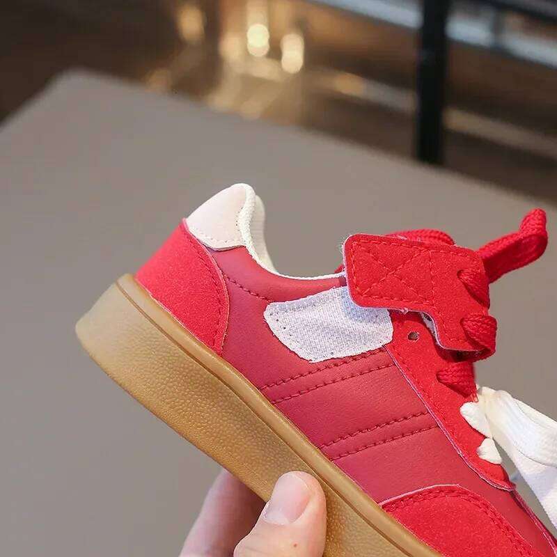 Child Sneakers Girl's Shoes Suede Splicing Kids Children's Hook Loop Lace Up Casual Shoe 2025 Spring Girl Boy Trainers for 26-36 Y260128