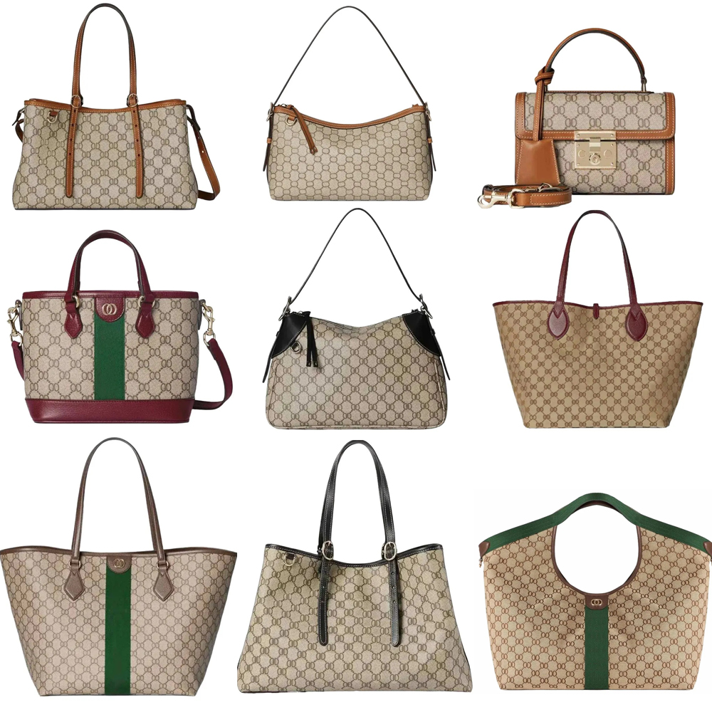 Designer bag Luxury Luxury Women's Canvas Ophidias Tote Bag with Emblems Fashionable Half Moon Crossbody