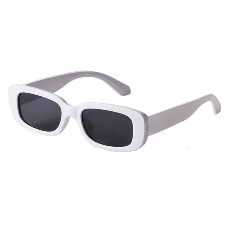 Classic White Rectangular Women's Sunglasses New Fashion Small Retro Brand Designer Square Sun Glasses Female Lady Eyeglass H260129