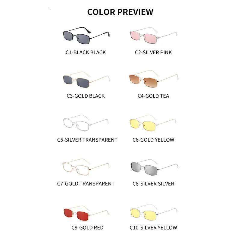 New Small Rectangle Sunglasses Women Fashion Metal Frame Square Sun Glasses Men Classic Vintage Eyewear UV400 Gafas De Sol H260129