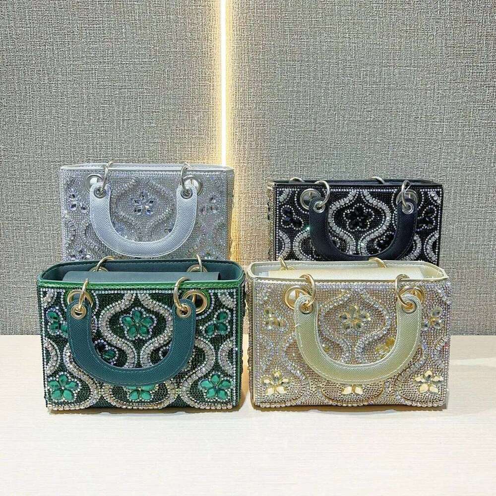 Hot Popular Luxury Women Shoulder Crossbody Bags Rhinestone Evening Fashion Handbag Diamond Decoration Clutch Long Chain Bag Pingshuo