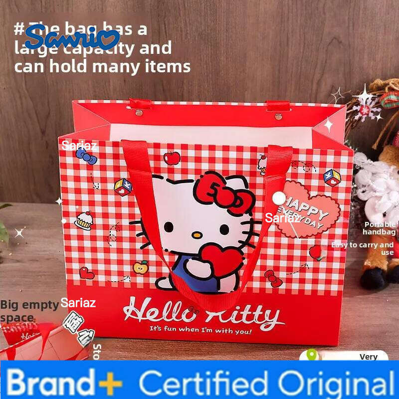 Sanrio HelloKitty Gift High Value Durable Shopping Tote Cute Cartoon Thickened Hand Carry Storage Bag for Gifting Packaging H260129