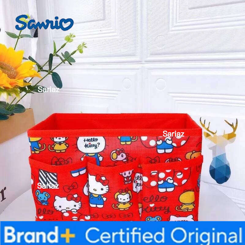 Sanrio Hello Kitty Storage Box Cartoon Folding Desktop Holder Home Cosmetic Stationery Toy Sorting Organizer Basket Containers H2601291 H2601291